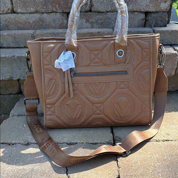 Valentino Orlandi Tan Tote Bag with wristlet New - Picture 3 of 10